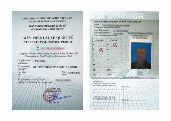 Valid International Driving Permit that has Motorcycle category.
